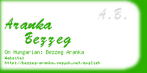 aranka bezzeg business card